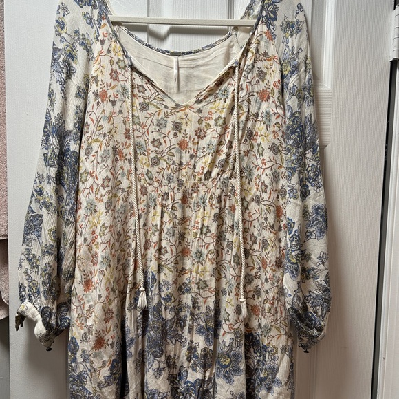 Free People Dress - White and Blue- Lucky Loosey Dress Honeysuckle Combo - Picture 14 of 16